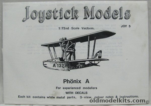 Joystick 1/72 Phonix A Flying Boat- Bagged, Joy 5 plastic model kit